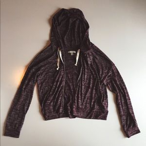 maroon zip-up hoodie from american eagle
